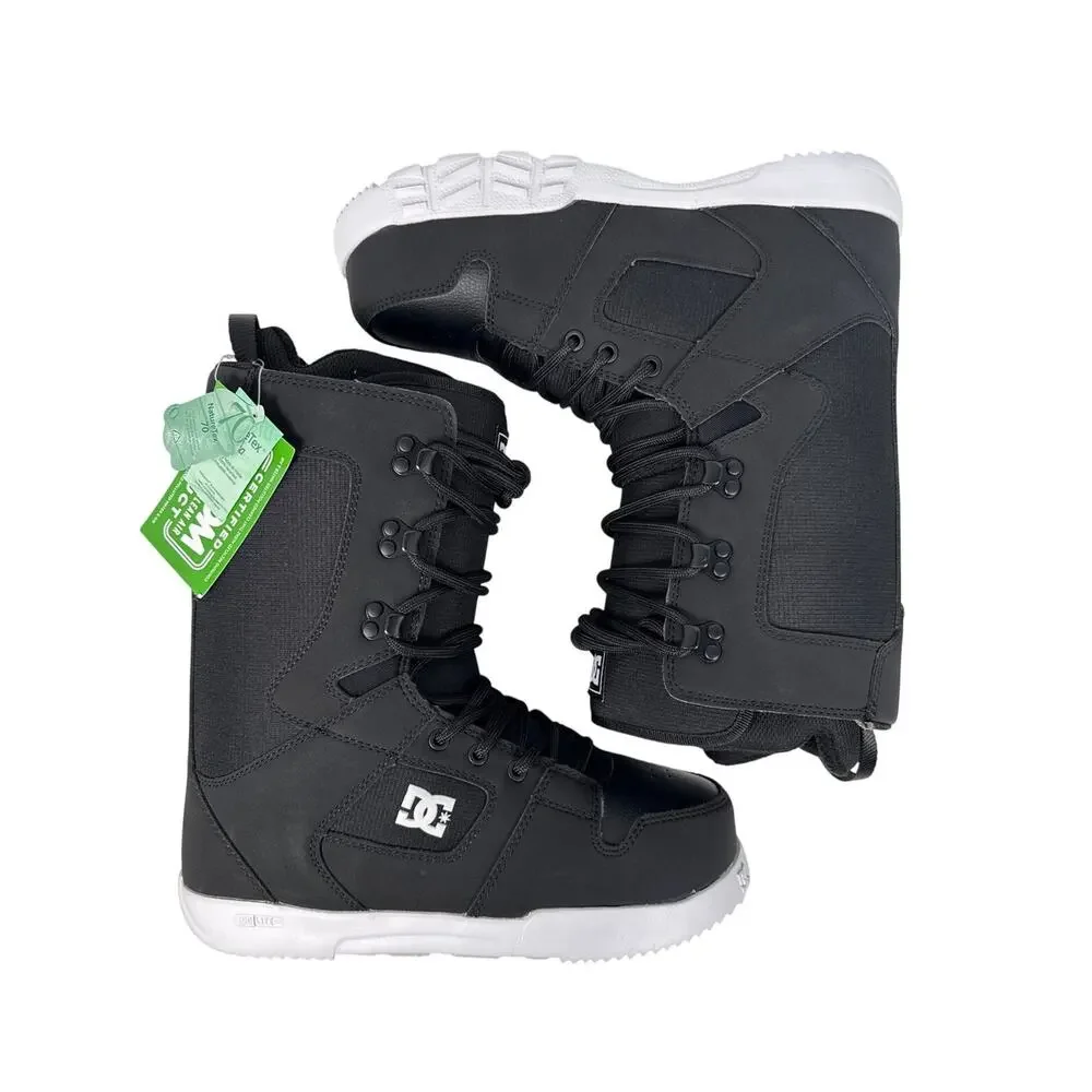 DC Phase Snowboard Boots Mens 8 EU 40.5 Black White Lace Up NEW